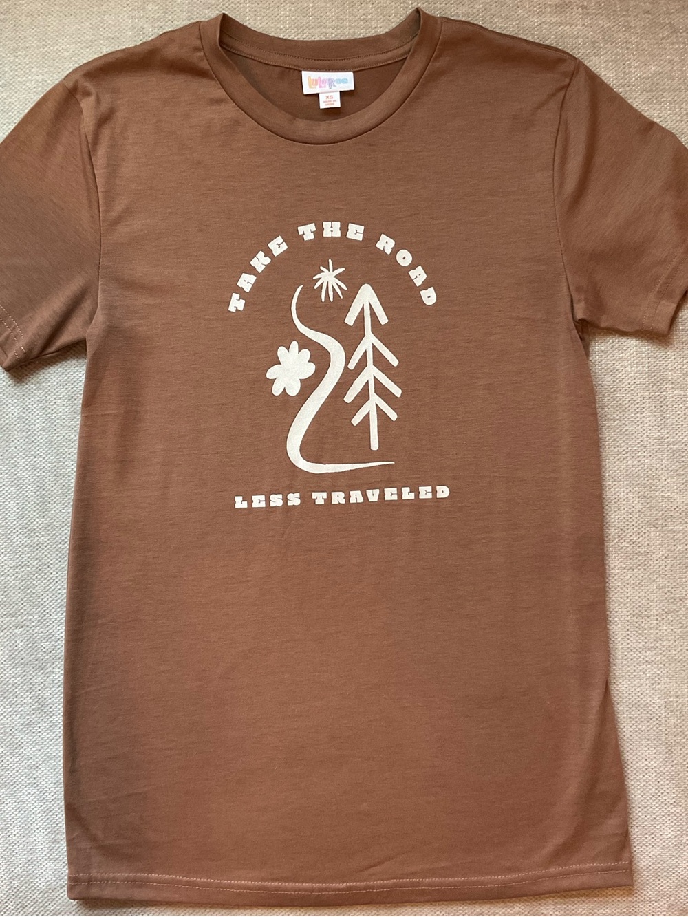 LuLaRoe Brown Graphic Crewneck Tee